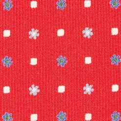 CRAVATTA SARTORIALE CLASSICA IN SETA ROSSA Microfantasia fiore