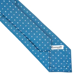 CRAVATTA SARTORIALE CLASSICA IN SETA BLU Microfantasia fiore