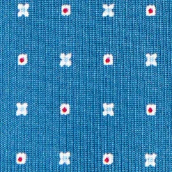 CRAVATTA SARTORIALE CLASSICA IN SETA BLU Microfantasia fiore