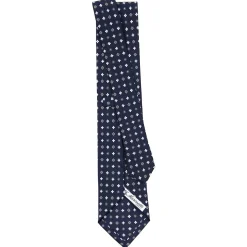 CRAVATTA SARTORIALE CLASSICA IN SETA BLU SCURO Microfantasia fiore