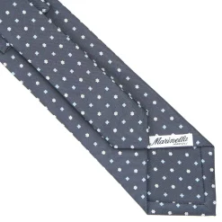 CRAVATTA SARTORIALE CLASSICA IN SETA GRIGIO SCURO Microfantasia fiore