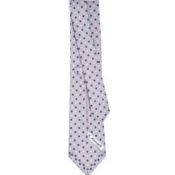 CRAVATTA SARTORIALE CLASSICA IN SETA GRIGIO CHIARO Microfantasia fiore