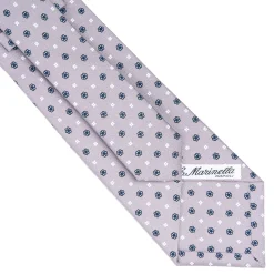 CRAVATTA SARTORIALE CLASSICA IN SETA GRIGIO CHIARO Microfantasia fiore