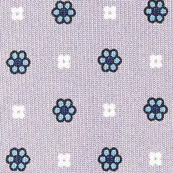 CRAVATTA SARTORIALE CLASSICA IN SETA GRIGIO CHIARO Microfantasia fiore