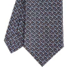 CRAVATTA SARTORIALE CLASSICA IN SETA BLU SCURO Microfantasia fiore