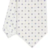 CRAVATTA SARTORIALE CLASSICA IN SETA BIANCA Microfantasia fiore