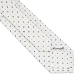 CRAVATTA SARTORIALE CLASSICA IN SETA BIANCA Microfantasia fiore