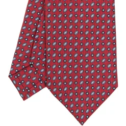 CRAVATTA SARTORIALE CLASSICA IN SETA BORDEAUX Microfantasia fiore