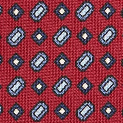 CRAVATTA SARTORIALE CLASSICA IN SETA BORDEAUX Microfantasia fiore