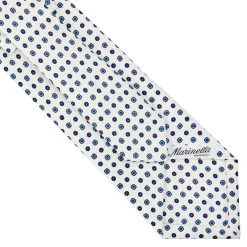 CRAVATTA SARTORIALE CLASSICA IN SETA BIANCA Microfantasia fiore