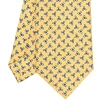 CRAVATTA SARTORIALE CLASSICA IN SETA GIALLA Microfantasia fiore