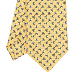 CRAVATTA SARTORIALE CLASSICA IN SETA GIALLA Microfantasia fiore