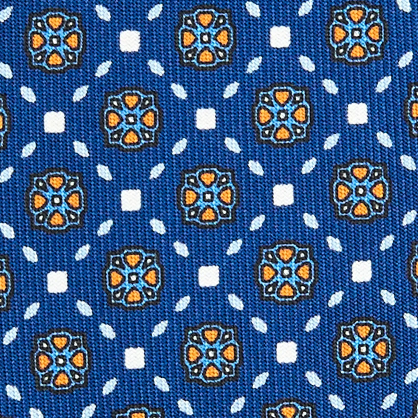 CRAVATTA SARTORIALE CLASSICA IN SETA BLU Microfantasia fiore