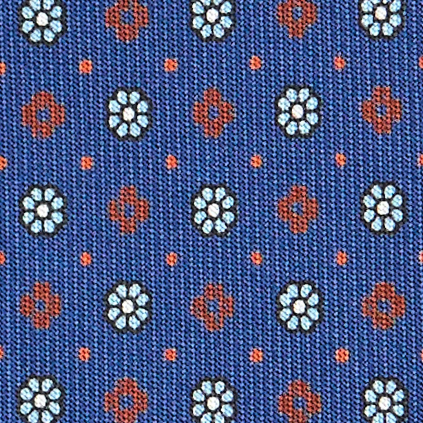 CRAVATTA SARTORIALE CLASSICA IN SETA BLU Microfantasia fiore