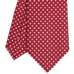 CRAVATTA SARTORIALE CLASSICA IN SETA BORDEAUX Microfantasia fiore