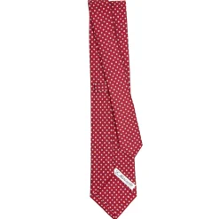 CRAVATTA SARTORIALE CLASSICA IN SETA BORDEAUX Microfantasia fiore