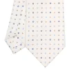 CRAVATTA SARTORIALE CLASSICA IN SETA BIANCA Microfantasia fiore