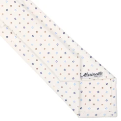 CRAVATTA SARTORIALE CLASSICA IN SETA BIANCA Microfantasia fiore