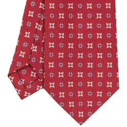 CRAVATTA SARTORIALE CLASSICA IN SETA BORDEAUX Microfantasia fiore