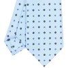 CRAVATTA SARTORIALE CLASSICA IN SETA AZZURRA Microfantasia fiore