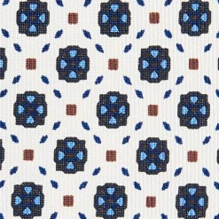CRAVATTA SARTORIALE CLASSICA IN SETA BIANCA Microfantasia fiore
