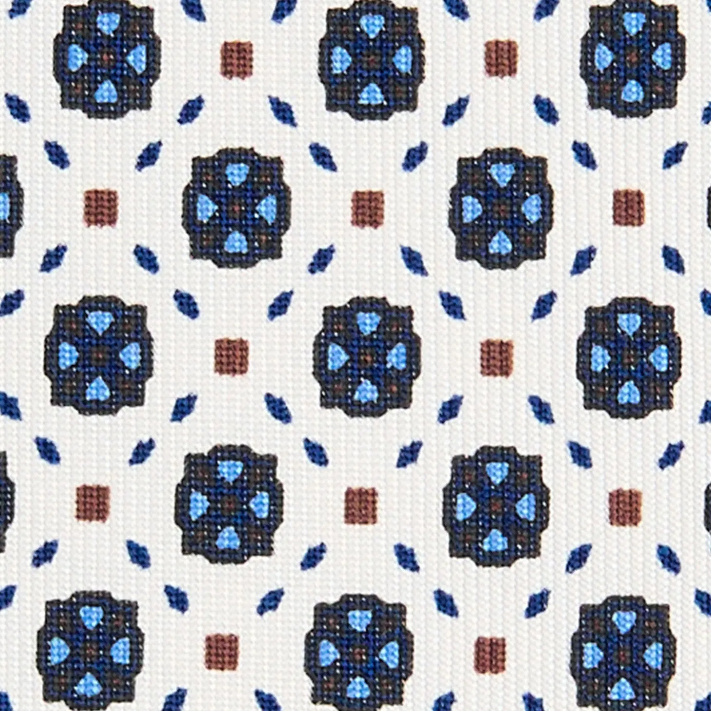 CRAVATTA SARTORIALE CLASSICA IN SETA BIANCA Microfantasia fiore