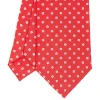 CRAVATTA SARTORIALE CLASSICA IN SETA ROSSA Microfantasia fiore