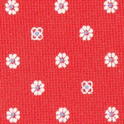 CRAVATTA SARTORIALE CLASSICA IN SETA ROSSA Microfantasia fiore