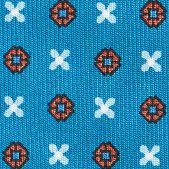 CRAVATTA SARTORIALE CLASSICA IN SETA BLU MEDIO Microfantasia fiore