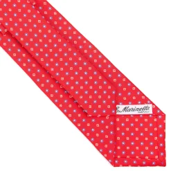 CRAVATTA SARTORIALE CLASSICA IN SETA ROSSA Microfantasia fiore