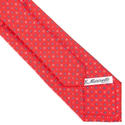 CRAVATTA SARTORIALE CLASSICA IN SETA ROSSA Microfantasia fiore