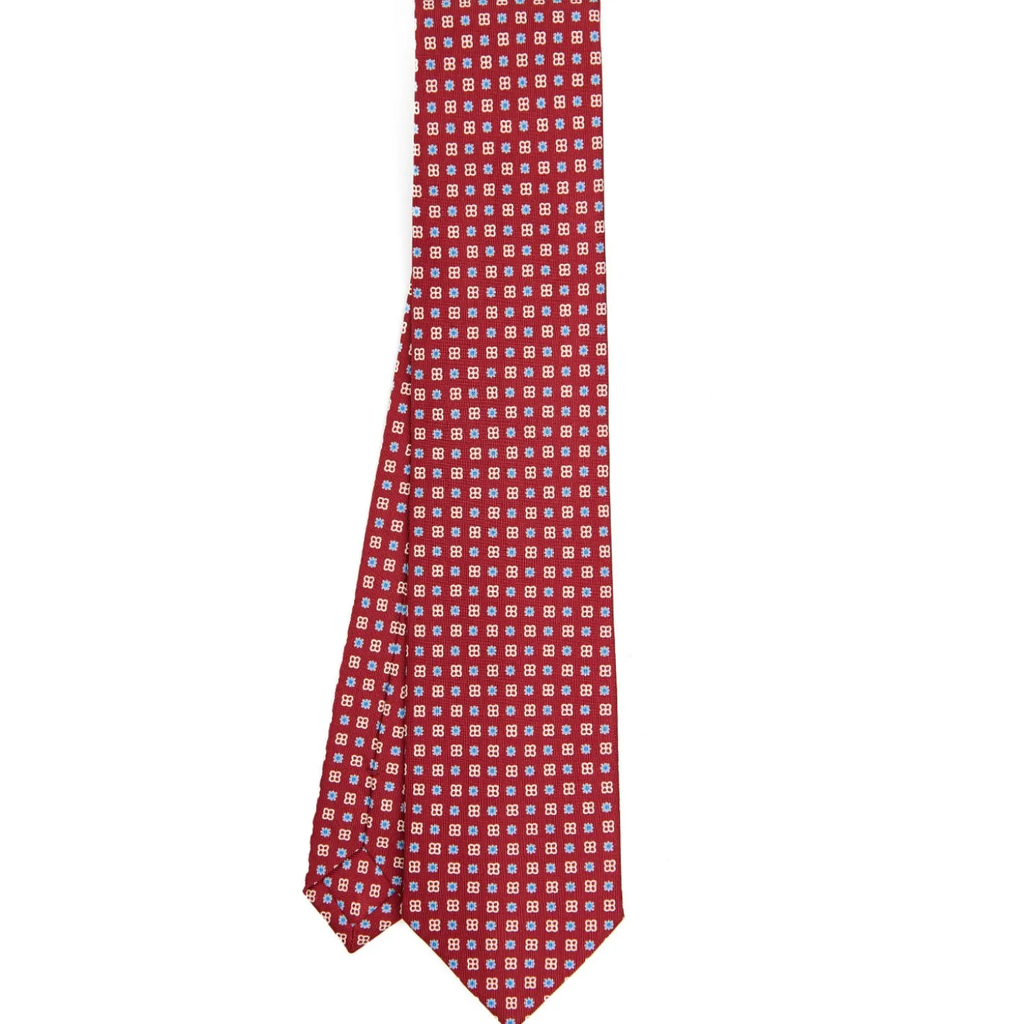CRAVATTA SARTORIALE CLASSICA IN SETA BORDEAUX Microfantasia fiore