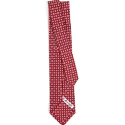 CRAVATTA SARTORIALE CLASSICA IN SETA BORDEAUX Microfantasia fiore