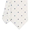 CRAVATTA SARTORIALE CLASSICA IN SETA BIANCA Microfantasia fiore