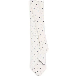CRAVATTA SARTORIALE CLASSICA IN SETA BIANCA Microfantasia fiore