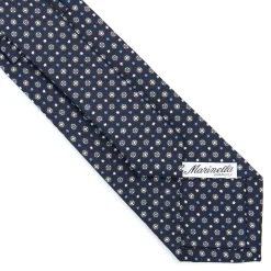 CRAVATTA SARTORIALE CLASSICA IN SETA BLU SCURO Microfantasia fiore