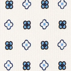 CRAVATTA SARTORIALE CLASSICA IN SETA BIANCA Microfantasia fiore