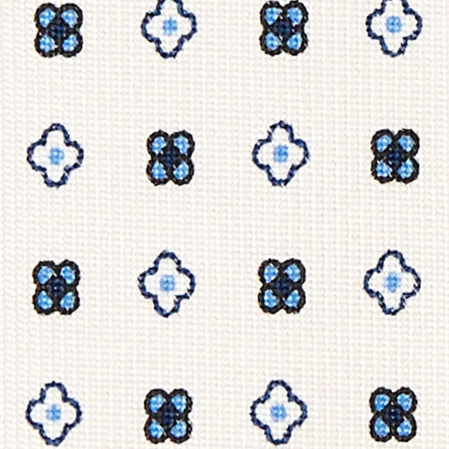 CRAVATTA SARTORIALE CLASSICA IN SETA BIANCA Microfantasia fiore