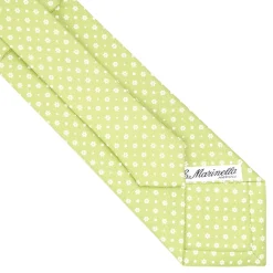 CRAVATTA SARTORIALE CLASSICA IN SETA VERDE CHIARO Microfantasia fiore