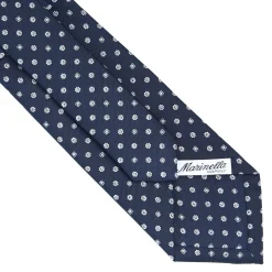 CRAVATTA SARTORIALE CLASSICA IN SETA BLU SCURO Microfantasia fiore