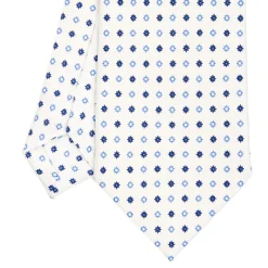 CRAVATTA SARTORIALE CLASSICA IN SETA BIANCA Microfantasia fiore