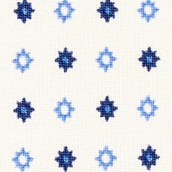 CRAVATTA SARTORIALE CLASSICA IN SETA BIANCA Microfantasia fiore
