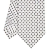 CRAVATTA SARTORIALE CLASSICA IN SETA BIANCA Microfantasia fiore