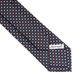 CRAVATTA SARTORIALE CLASSICA IN SETA BLU SCURO Microfantasia fiore