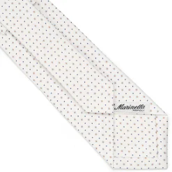 CRAVATTA SARTORIALE CLASSICA IN SETA BIANCA Microfantasia fiore