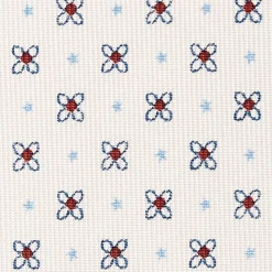 CRAVATTA SARTORIALE CLASSICA IN SETA BIANCA Microfantasia fiore