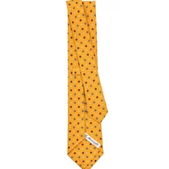CRAVATTA SARTORIALE CLASSICA IN SETA GIALLA Microfantasia fiore