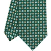 CRAVATTA SARTORIALE CLASSICA IN SETA VERDE SCURO Microfantasia fiore