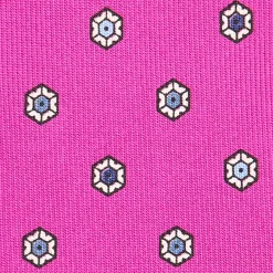 CRAVATTA SARTORIALE CLASSICA IN SETA FUCSIA Microfantasia fiore