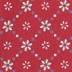 CRAVATTA SARTORIALE CLASSICA IN SETA BORDEAUX Microfantasia fiore